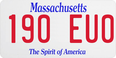 MA license plate 190EU0