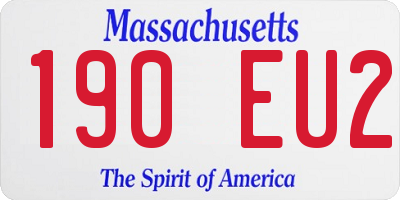 MA license plate 190EU2