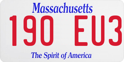 MA license plate 190EU3