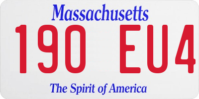 MA license plate 190EU4