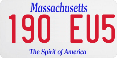 MA license plate 190EU5