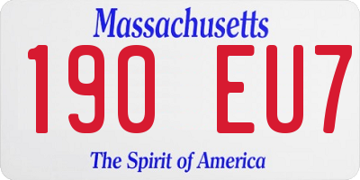 MA license plate 190EU7