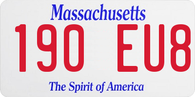 MA license plate 190EU8