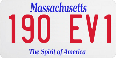 MA license plate 190EV1