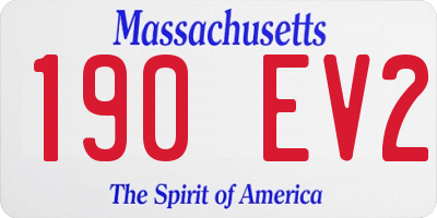 MA license plate 190EV2