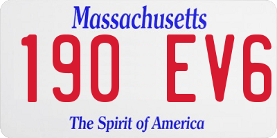 MA license plate 190EV6
