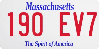 MA license plate 190EV7