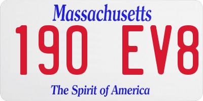 MA license plate 190EV8