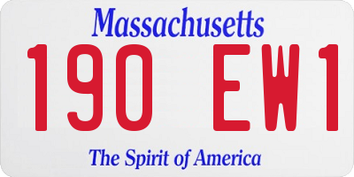 MA license plate 190EW1