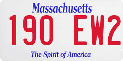 MA license plate 190EW2