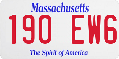 MA license plate 190EW6