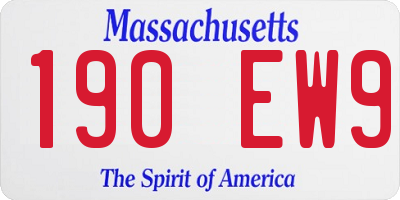 MA license plate 190EW9