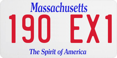 MA license plate 190EX1