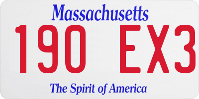 MA license plate 190EX3