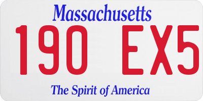 MA license plate 190EX5