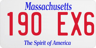 MA license plate 190EX6