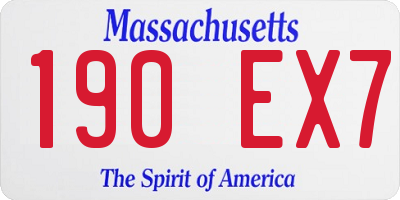 MA license plate 190EX7