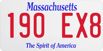 MA license plate 190EX8
