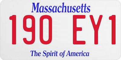 MA license plate 190EY1