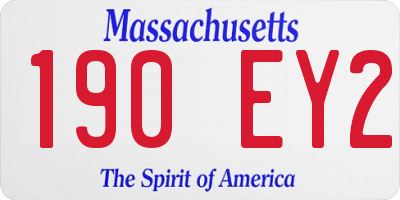 MA license plate 190EY2
