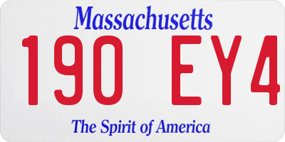 MA license plate 190EY4