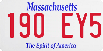 MA license plate 190EY5
