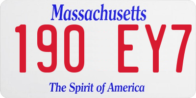 MA license plate 190EY7