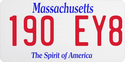 MA license plate 190EY8