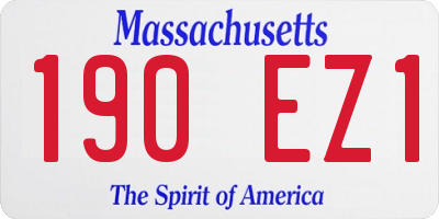 MA license plate 190EZ1