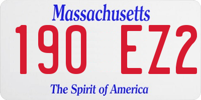 MA license plate 190EZ2
