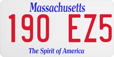 MA license plate 190EZ5