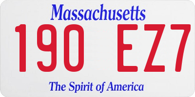 MA license plate 190EZ7