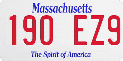 MA license plate 190EZ9