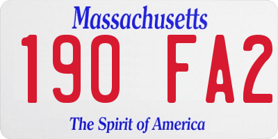 MA license plate 190FA2