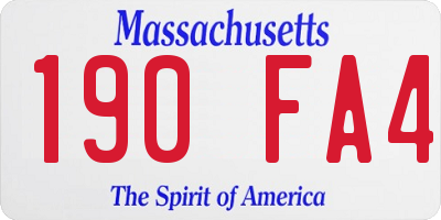 MA license plate 190FA4