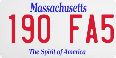 MA license plate 190FA5