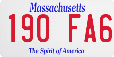 MA license plate 190FA6