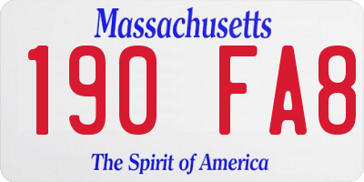 MA license plate 190FA8