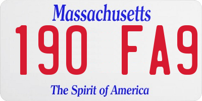MA license plate 190FA9