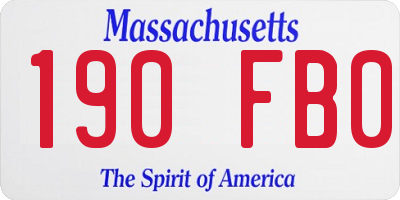 MA license plate 190FB0