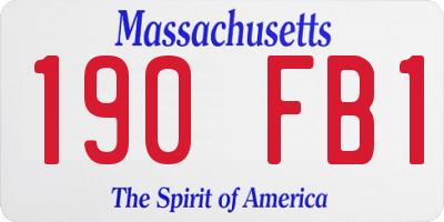 MA license plate 190FB1