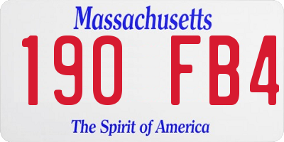 MA license plate 190FB4