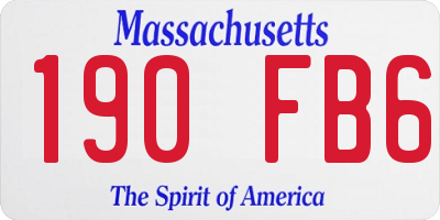 MA license plate 190FB6