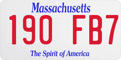 MA license plate 190FB7