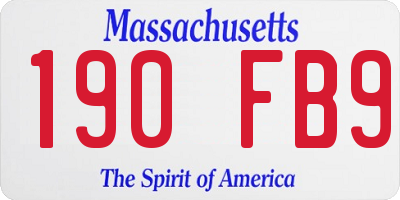 MA license plate 190FB9