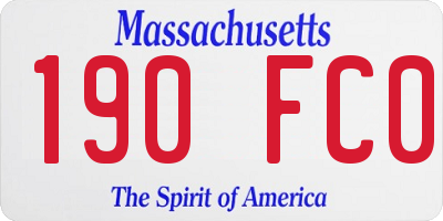 MA license plate 190FC0