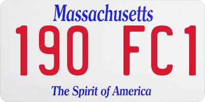 MA license plate 190FC1