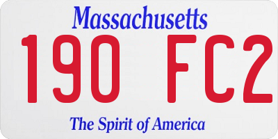 MA license plate 190FC2