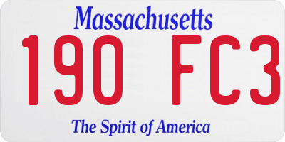 MA license plate 190FC3