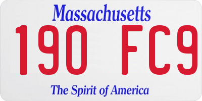 MA license plate 190FC9
